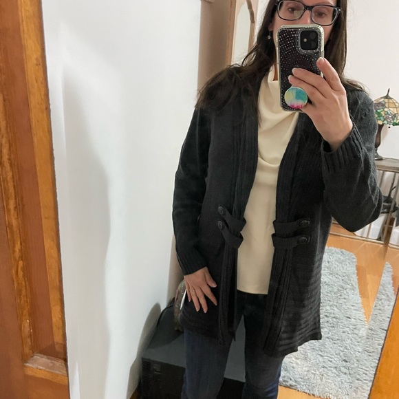 AB Studio Open Front Knit Cardi - Picture 8 of 10